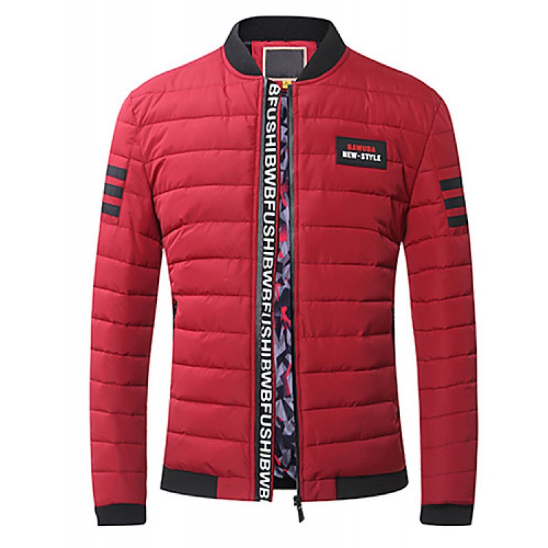 Men's Casual/Daily Simple Leather JacketsSolid Stand Long Sleeve Fall / Winter BlackThick Hot Sale High Quality Brand Fashion